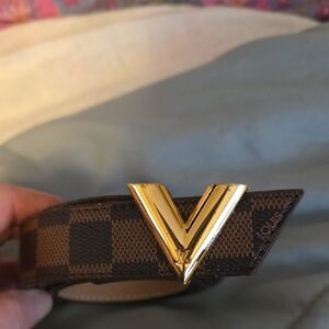 Louis Vuitton Brown and Gold Belt